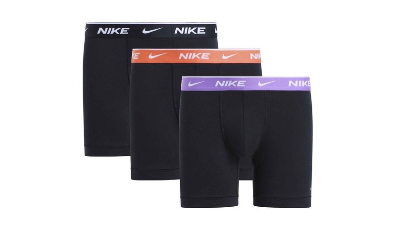 Nike Bokserit Essential Cotton Stretch 3-pack - Musta/Violetti/Oranssi