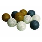 LED-valosarja Cotton Balls, 10 LED, harmaa/vihreä/musta, Jouluvalot