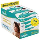 Pampers Aqua Soft Touch -vauvapyyhkeet, 15 pakkausta, 900 pyyhettä