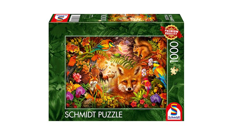 Palapeli Flowers fur and feathers 1000 palaa Schmidt