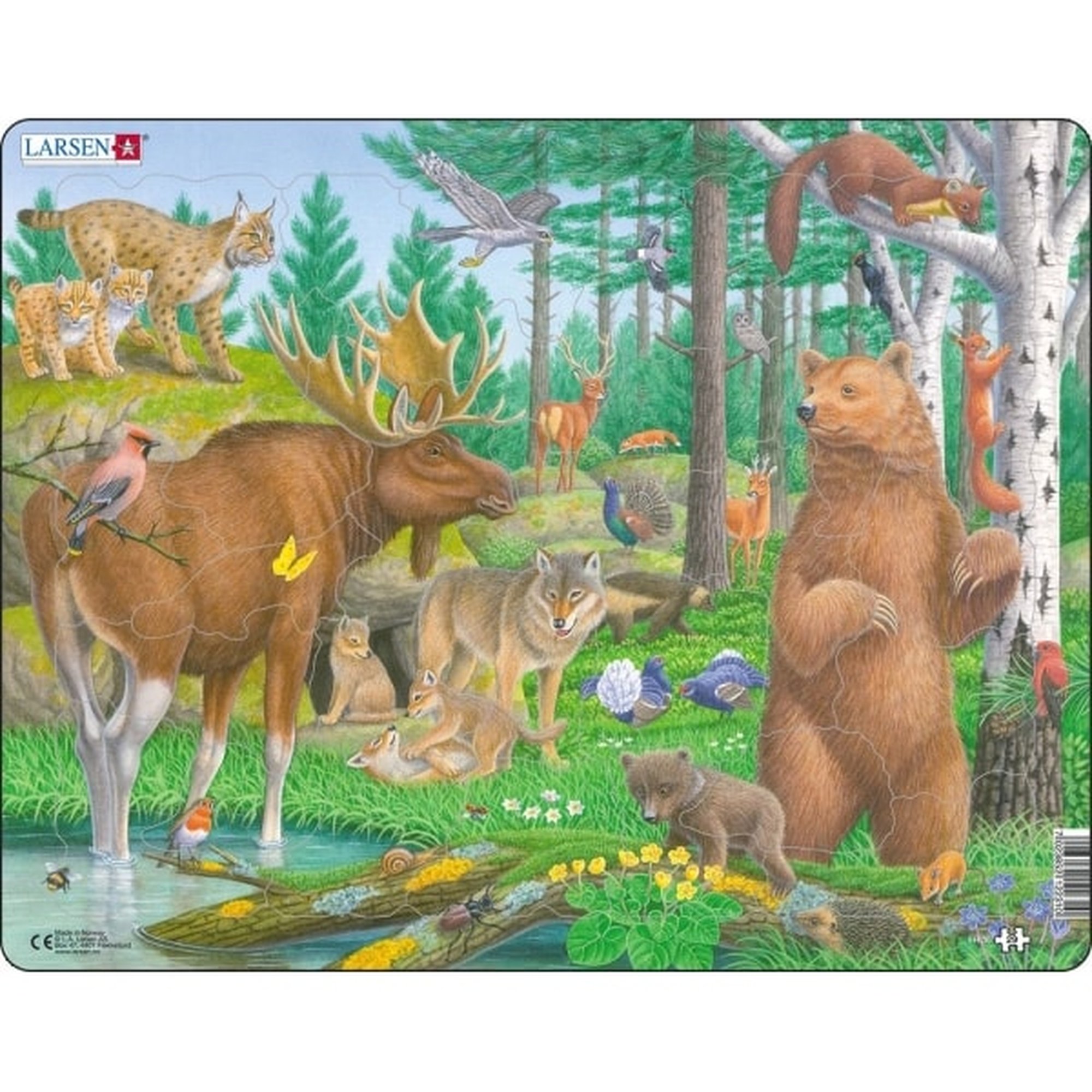 Larsen Puzzles Palapeli Metsän eläimet - 29 palaa, Maxi (36.5x28. 2D Palapelit