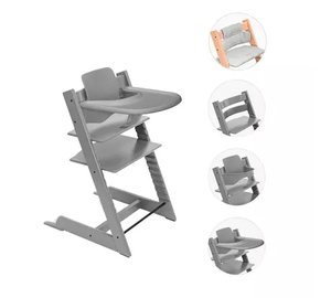 Stokke Tripp Trapp bundle tarjottimella ja pehmusteella