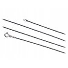 Hopeinen lisi Ogon ketju, 1,1mm, 32cm, hapetettu