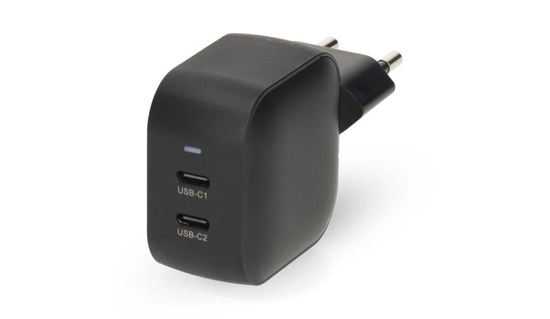 Huonelaturi 2X USB-C, 35W, pikalataus, musta