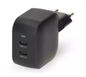 Huonelaturi 2X USB-C, 35W, pikalataus, musta