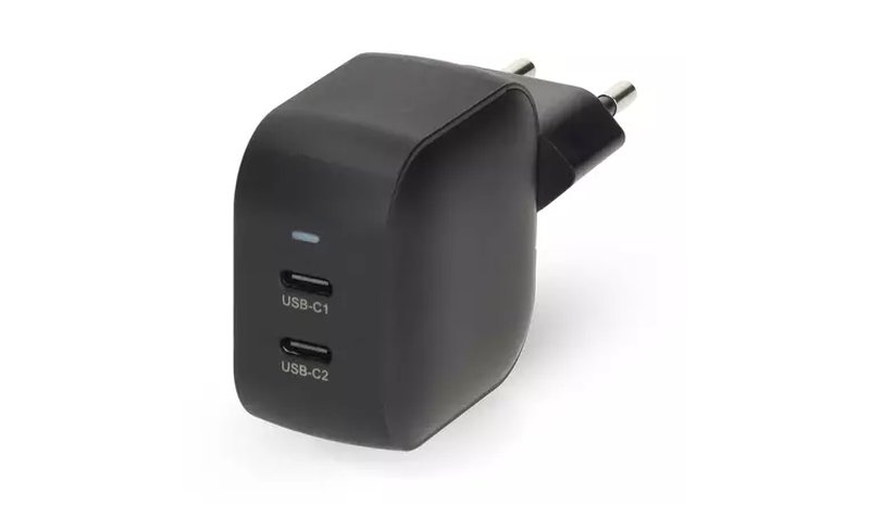 Huonelaturi 2X USB-C, 35W, pikalataus, musta