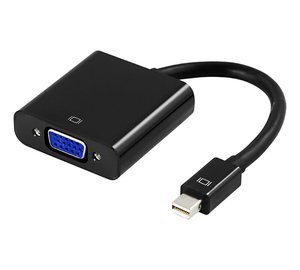 Sovitin Deltaco VGA - miniDisplayPort, 1080p 60Hz, 0,2 m, musta / DP-VGA3-K / 00110026