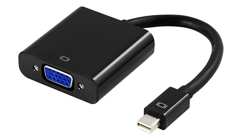 Sovitin Deltaco VGA - miniDisplayPort, 1080p 60Hz, 0,2 m, musta / DP-VGA3-K / 00110026
