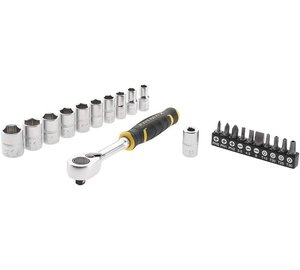 Stanley 1/4 hylsyavain ja teräsarja, 22 E, 120 hammasta