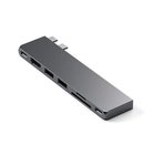 USB-C-keskitin - Satechi - Pro Slim - Space Grey - 6 porttia - Moderni alumiinirakenne