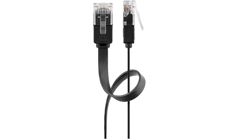Flat Lan-kaapeli Cat 6 U/utp, 5m, musta – kuva 2/2