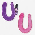 Crushious Deep Diver Duo â€“ Tupladildo 27 cm + Anal-liukuvoide 50 ml (Pinkki/Violetti)