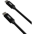 YENKEE - Punottu kaapeli, 2.0 USB C - USB C, 480 Mbps, 20V/3A, 60W, 1m, alumiinikotelo, väriltään musta.
