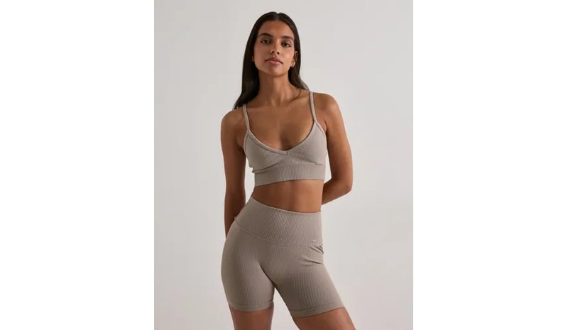 Aim'n - Ruskea - Ribbed Seamless Deep Cut Bra