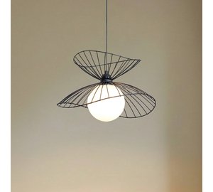 Vertigo riippuvalaisin, musta, lasi/metalli, E27, Ø 50 cm