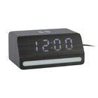 KARLSSON Alarm Clock Retro W. Light Led Black Wood Veneer - Black - H 7.5CM