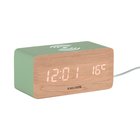KARLSSON Alarm Clock Block W. Phone Charger Led Jungle Green, White Led - Green - H 7.1CM