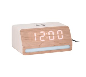 KARLSSON Alarm Clock Retro W. Light Led White Wash Veneer - H 7.5CM