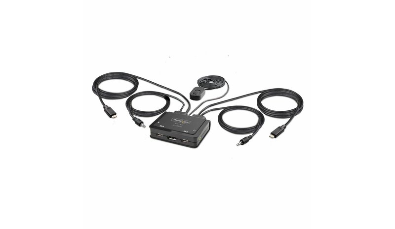 StarTech 2-Port USB-C KVM Switch 4K 60Hz DP 1.2m Cables