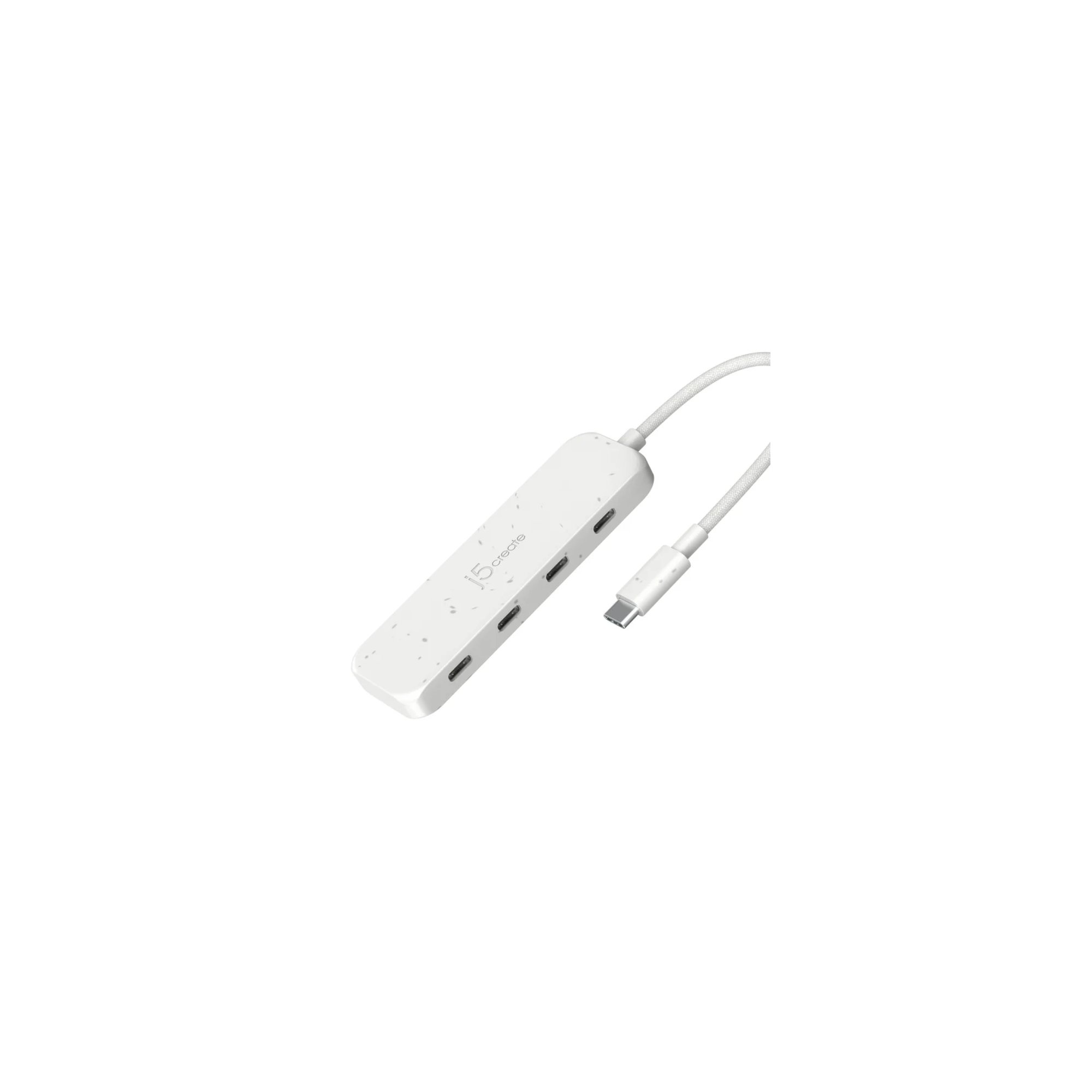 j5create 4-Port USB-C Type-C Hub USB hub - 4 porttia - Valkoinen