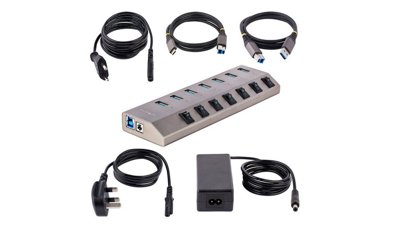 StarTech 5G7AIBS 7-Port USB 3.2 Gen 1 Hub with Charging