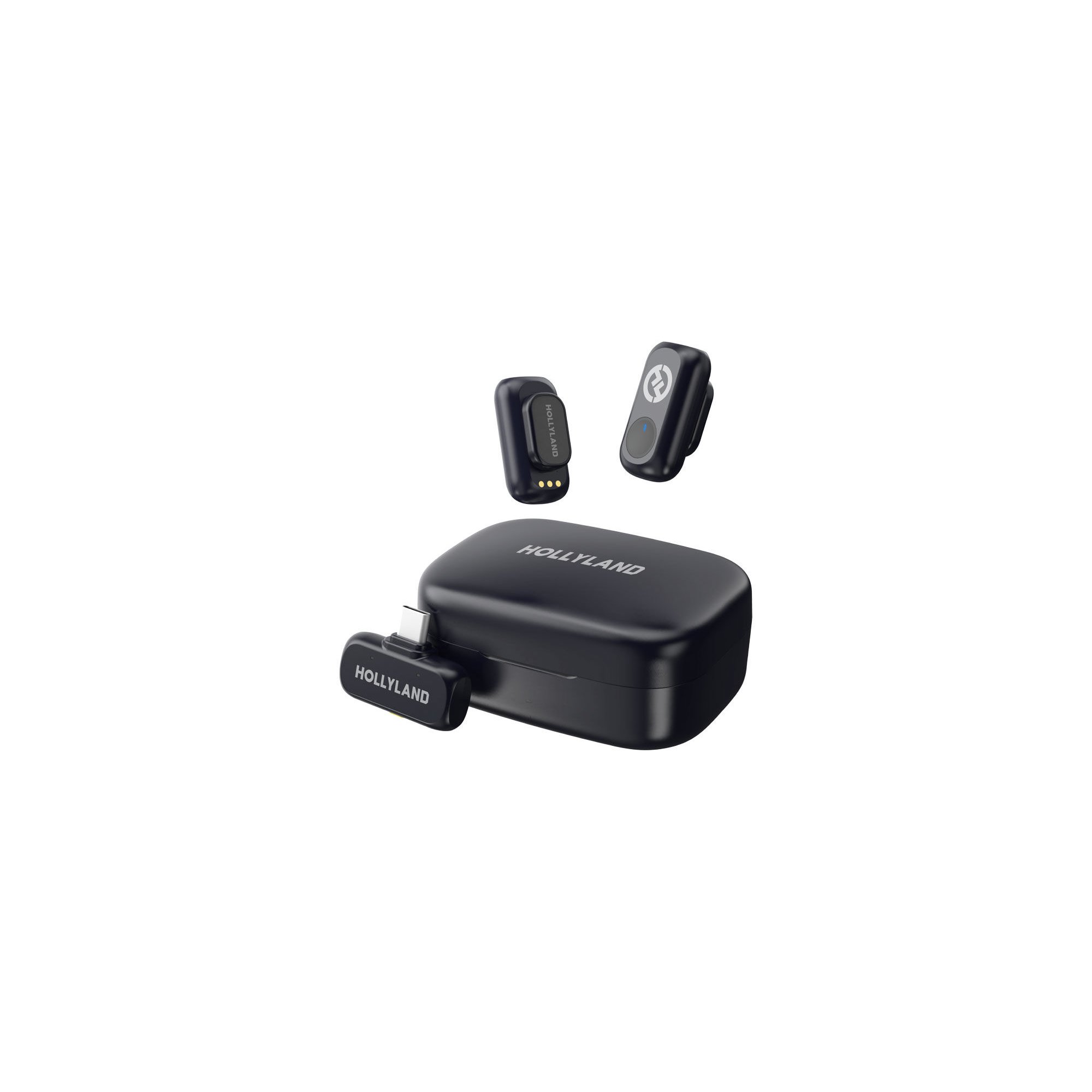 Hollyland LARK A1 Duo (Space Gray, with USB-C RX + Charging Case)