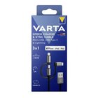 Varta 3-in-1 USB-A to Micro-USB/USB-C/Lightning Cable 2m Black
