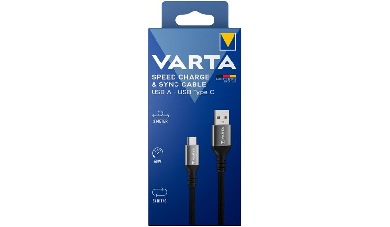 Varta USB-A to USB-C Cable 2m Black
