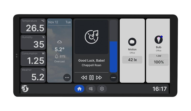 Shelly Wall Display X2i 6.95" Smart Home Control Panel Black