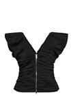 Ganni Black Ruched Top - Black - 40