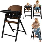 Monitoiminen puinen 3in1-tuoli, syöttötuoli Lionelo Celia 3in1 Black Wood
