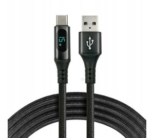 Usb-a / Usb-c Lcd Everactive Cbb-2cbl 200cm 3a latauskaapeli