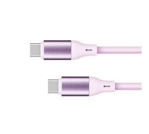 Silikoninen USB-C - USB-C kaapeli Kruger&Matz Basic, 1m, vaaleanpunainen