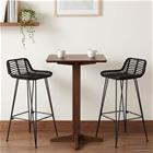 vidaXL Baarijakkara 2 pcs Musta 44 x 46 x 91 cm Rattan ja Teräs
