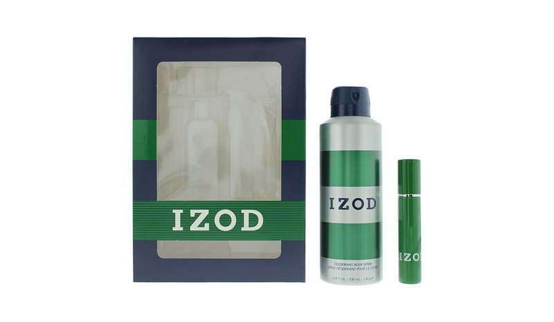 Setti Izod: Vihreä, tuoksusuihke, miehille, 200 ml + Vihreä, eau de toilette, miehille, 15 ml