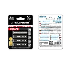 Ladattavat akut Esperanza EZA106 Ni-MH AA 2600MAH x4