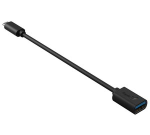 USB C - USB A adapteri, USB 3.0, 5Gbps, musta