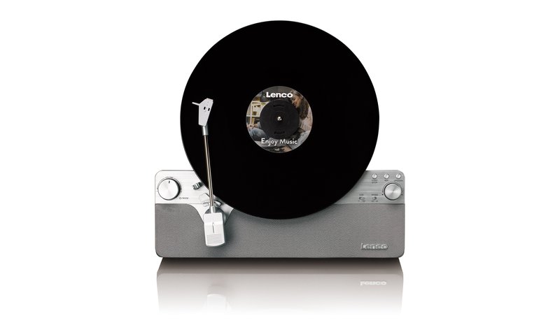 Lenco Fully Automatic Vertical Turntable with BT Speakers Silver