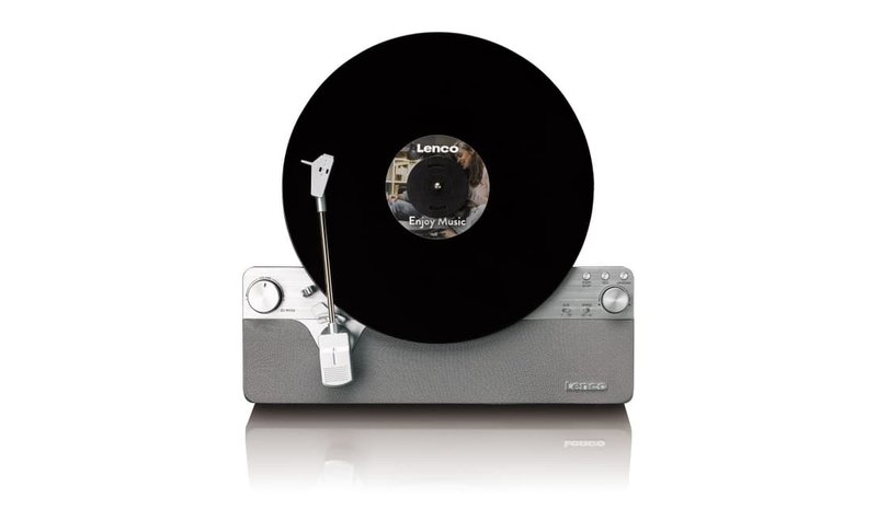 Lenco Fully Automatic Vertical Turntable with BT Speakers Silver