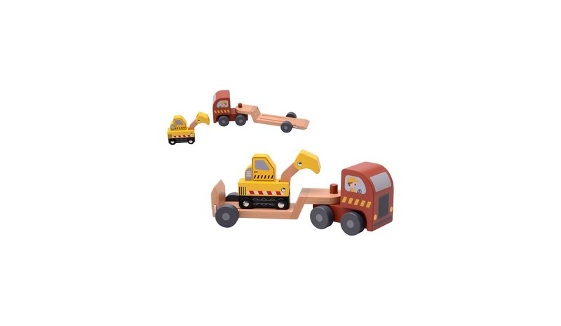 Jouéco Semi-trailer with excavator