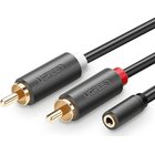 UGREEN 2 x RCA kaapeli, 3,5 mm, 5 m, musta, AV102