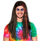 HIPPIE-PERUUKKI HELMILLÄ KORISTELLUILLA LETEILLÄ laatikossa
