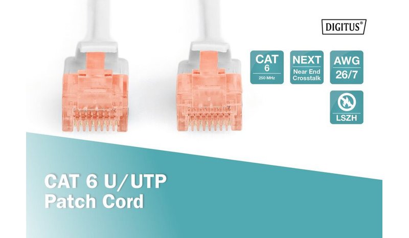 Digitus Cat 6 U/utp verkkokaapeli, 20 m, harmaa