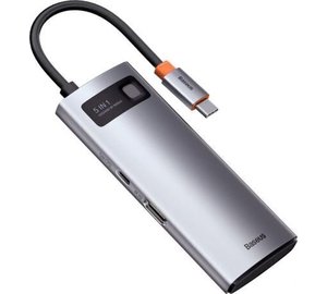 5-in-1 monitoiminen USB-C HUB, harmaa