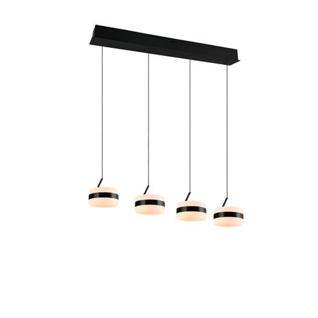 LED-riippuvalaisin Dios, musta, pituus 85 cm, CCT, 4-lamppuinen.
