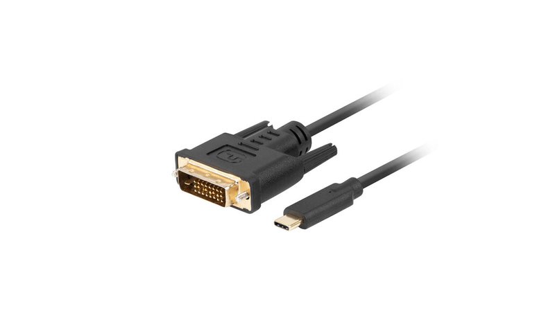 USB C -DVI-D kaapeli Lanberg CA-CMDV-10CU-0030-BK 3 m Musta