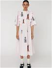 Stella Nova Embroidered Midi Dress With Scallops - Pink - 42