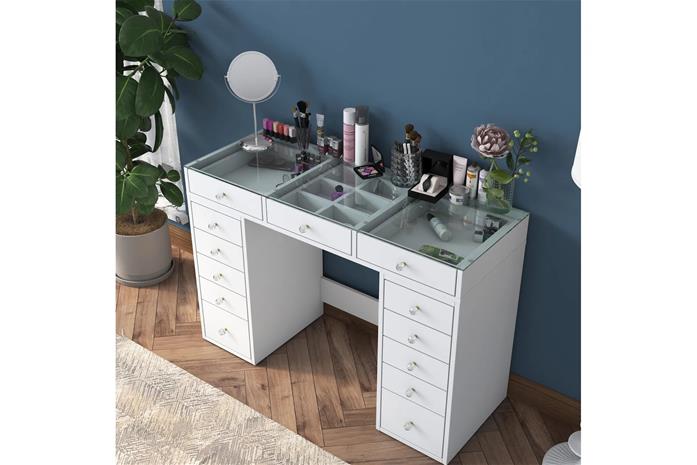 Make-Up Table, BJ105, White, 100% MELAMINE COATED E1 QUALITY CHIPBOARD