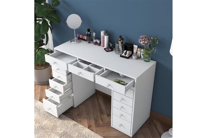Make-Up Table, BJ106, White, 100% MELAMINE COATED E1 QUALITY CHIPBOARD