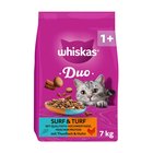 2x7kg 1+ Duo Surf & Turf tonnikala & kana Whiskas kissan kuivaruoka